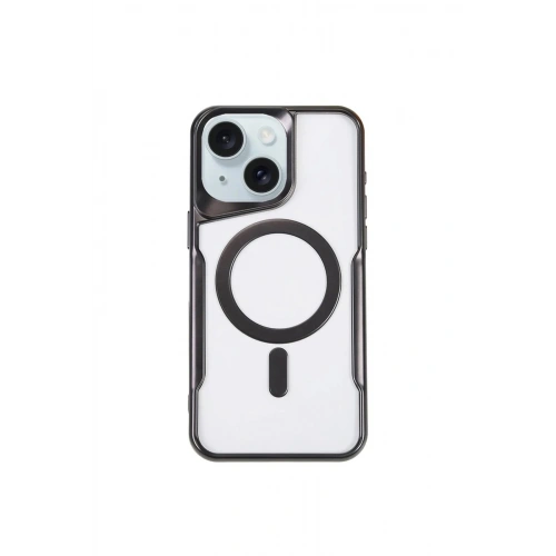Durukar®  iPhone 15 Plus Kılıf Boyi Magsafe Silikon Kapak - Siyah