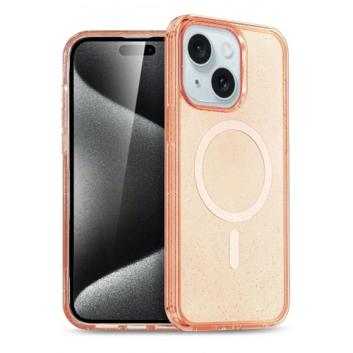 Durukar®  iPhone 15 Plus Kılıf Star Magsafe Kapak - Turuncu