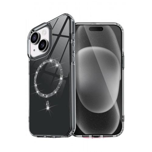 Durukar®   iPhone 15 Plus Live Diamond Magsafe Kapak - Siyah