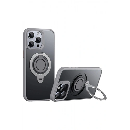 Durukar®  iPhone 15 Pro Avatar 360 Dönen Magsafe Kapak - Titan Gri