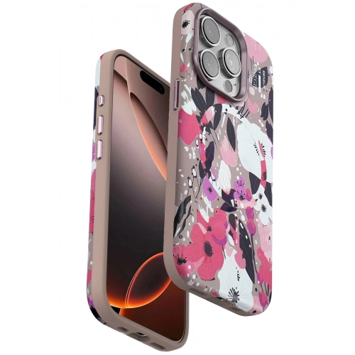 Durukar®  iPhone 15 Pro Flower Series Magsafe Kapak - Pembe