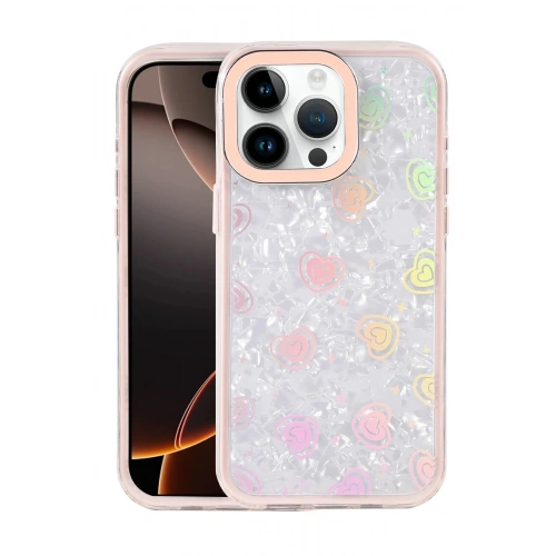 Durukar®   iPhone 15 Pro Lumi Desenli Kapak - Pembe