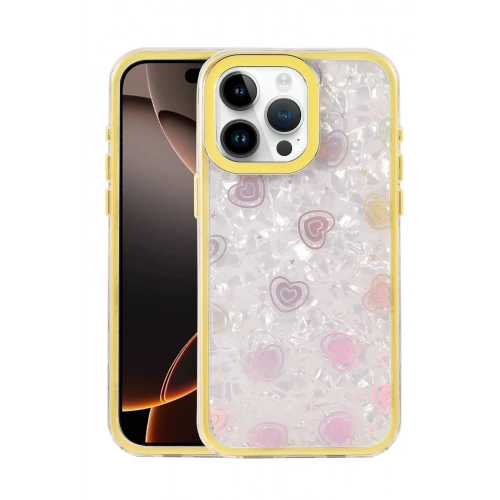 Durukar®   iPhone 15 Pro Lumi Desenli Kapak - Sarı
