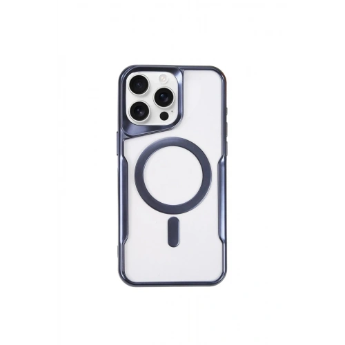 Durukar®  iPhone 15 Pro Max Kılıf Boyi Magsafe Silikon Kapak - Lacivert
