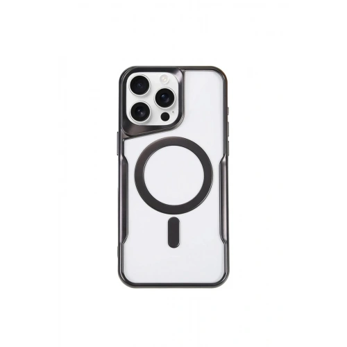 Durukar®  iPhone 15 Pro Max Kılıf Boyi Magsafe Silikon Kapak - Siyah