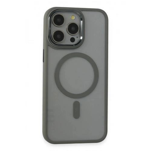 Durukar®  iPhone 15 Pro Max Kılıf Room Magneticsafe Silikon - Gri