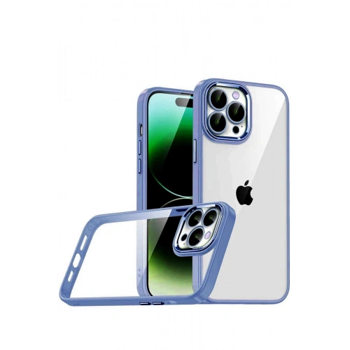 Durukar®   iPhone 15 Pro Max  Lensli Silikon - Açık Mavi