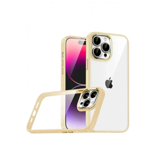 Durukar®   iPhone 15 Pro Max  Lensli Silikon - Gold