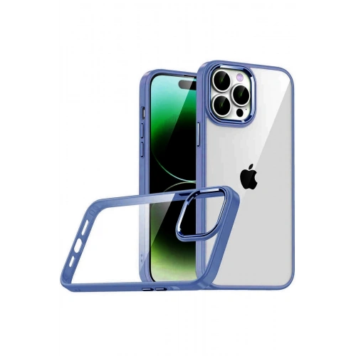 Durukar®   iPhone 15 Pro Max  Lensli Silikon - Lacivert