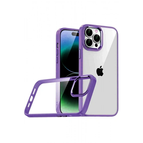 Durukar®   iPhone 15 Pro Max  Lensli Silikon - Mor