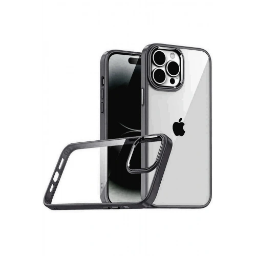 Durukar®   iPhone 15 Pro Max  Lensli Silikon - Siyah