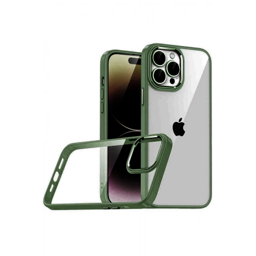 Durukar®   iPhone 15 Pro Max  Lensli Silikon - Yeşil