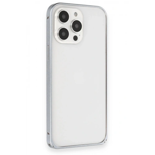 Durukar®  iPhone 15 Pro Max Metal Bumper Mat Kapak - Gri