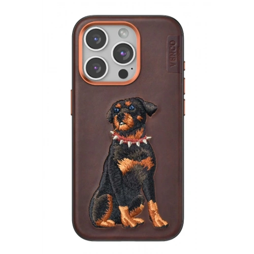 Durukar®  iPhone 15 Pro Perma Desenli Kapak - Koyu Kahve
