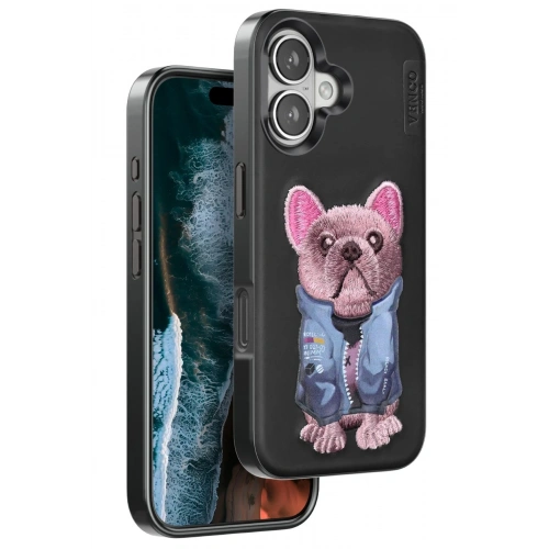 Durukar®  iPhone 16 Cute Desenli Kapak - Siyah