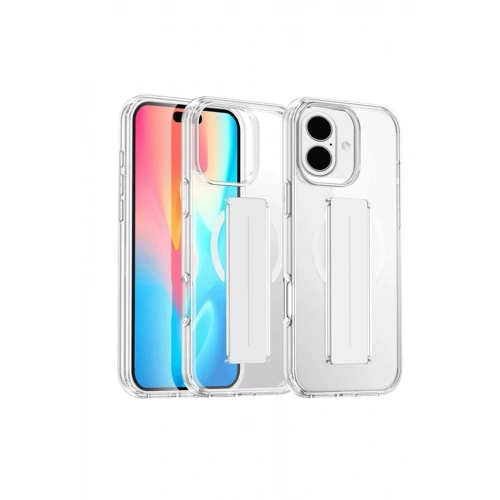 Durukar®  iPhone 16 Kılıf Alfa Magsafe Standlı Kapak - Şeffaf