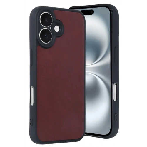 Durukar®  iPhone 16 Kılıf Aras Deri Kapak - Bordo