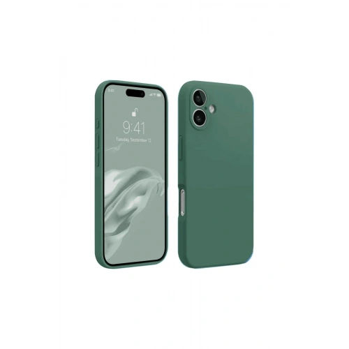 Durukar®  iPhone 16 Kılıf First Silikon - Koyu Yeşil