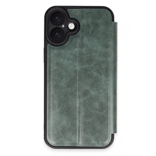 Durukar®  iPhone 16 Kılıf Flip Cover - Koyu Yeşil