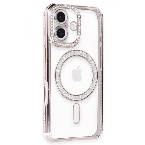 Durukar®  iPhone 16 Kılıf Joke Simli Magneticsafe Kılıf - Pembe