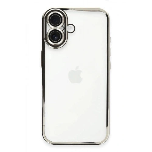 Durukar®  iPhone 16 Kılıf  Lensli Silikon - Gümüş
