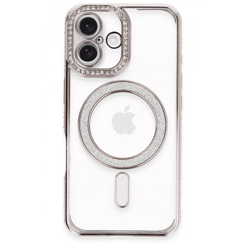 Durukar®  iPhone 16 Plus Kılıf Joke Simli Magneticsafe Kılıf - Pembe