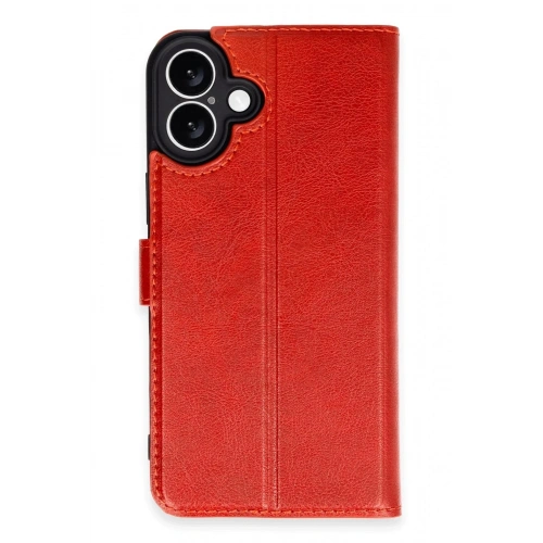 Durukar®  iPhone 16 Plus Kılıf Trend S Plus Kapaklı Kılıf - Kırmızı