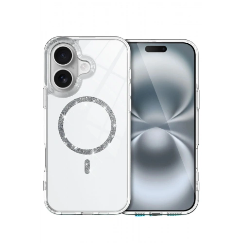 Durukar®   iPhone 16 Plus Live Diamond Magsafe Kapak - Şeffaf