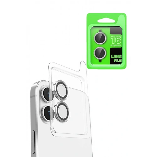 Durukar®  iPhone 16 Plus Raze Metal Kamera Lens - Beyaz