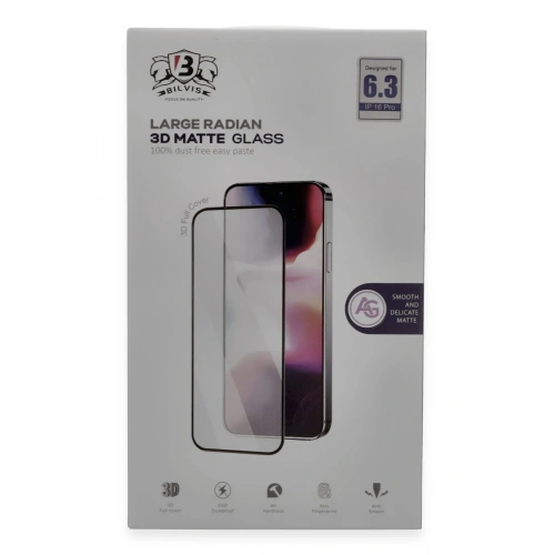 Durukar®  iPhone 16 Pro Bilvis 3D Mat Cam Ekran Koruyucu