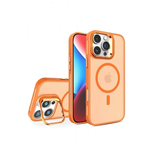 Durukar®  iPhone 16 Pro Flet Lens Magsafe Kapak - Turuncu