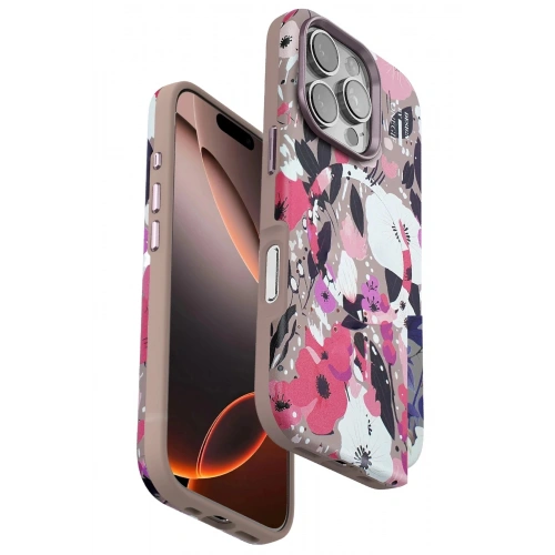 Durukar®  iPhone 16 Pro Flower Series Magsafe Kapak - Pembe