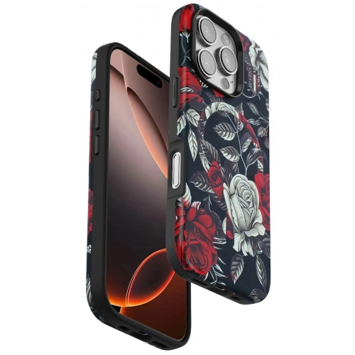Durukar®  iPhone 16 Pro Flower Series Magsafe Kapak - Siyah