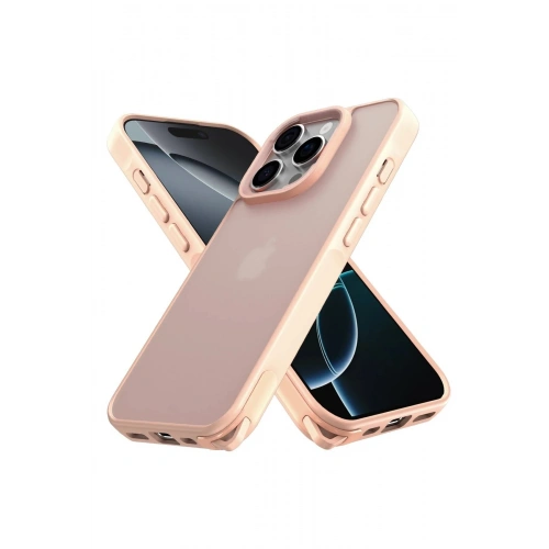 Durukar®  iPhone 16 Pro Kılıf Elegant Kapak - Pudra
