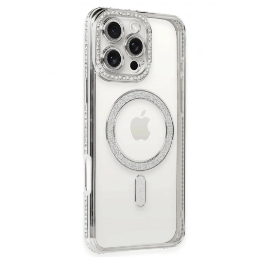 Durukar®  iPhone 16 Pro Kılıf Joke Simli Magneticsafe Kılıf - Gümüş