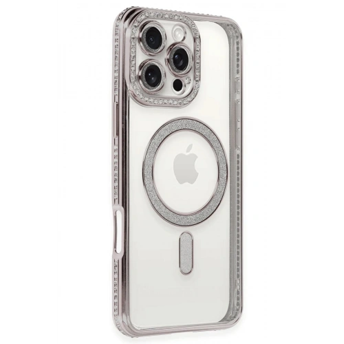 Durukar®  iPhone 16 Pro Kılıf Joke Simli Magneticsafe Kılıf - Pembe