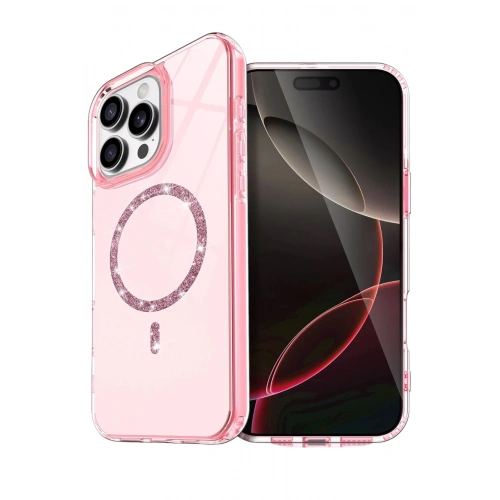 Durukar®   iPhone 16 Pro Live Diamond Magsafe Kapak - Pembe