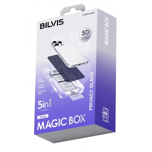 Durukar®   iPhone 16 Pro Max Bilvis 5in1 5D Magic Hayalet Cam Ekran Koruyucu - Siyah