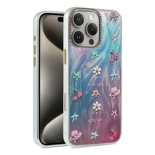 Durukar®  iPhone 16 Pro Max Kılıf Blade Aynalı Desenli Kapak - Desen 4