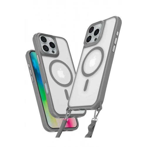 Durukar®  iPhone 16 Pro Max Kılıf Enka Magsafe Silikon Kılıf - Titan Gri