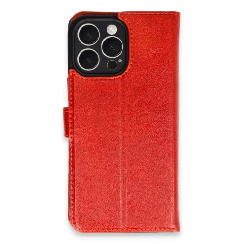 Durukar®  iPhone 16 Pro Max Kılıf Trend S Plus Kapaklı Kılıf - Kırmızı