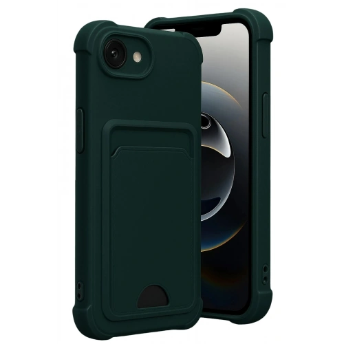 Durukar®   iPhone 16E Kelvin Kartvizitli Silikon - Koyu Yeşil