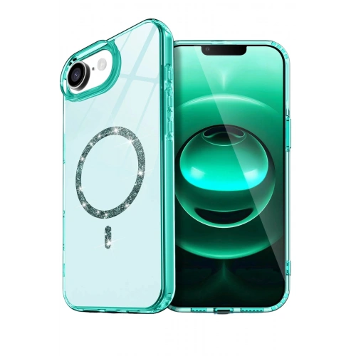 Durukar®   iPhone 16E Live Diamond Magsafe Kapak - Yeşil