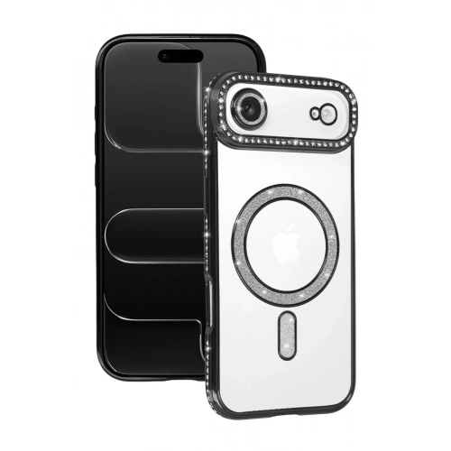 Durukar®   iPhone 17 Air Joke Simli Magneticsafe Kılıf - Siyah