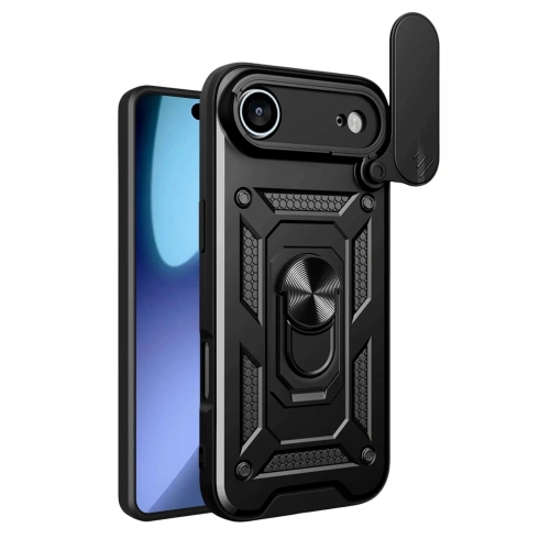 Durukar®   iPhone 17 Air Pars Lens Yüzüklü Silikon - Siyah