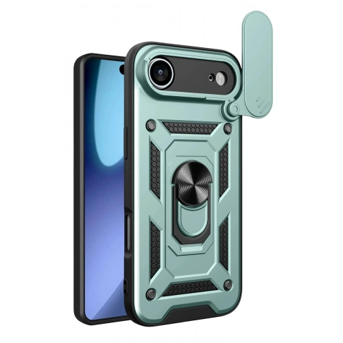 Durukar®   iPhone 17 Air Pars Lens Yüzüklü Silikon - Yeşil