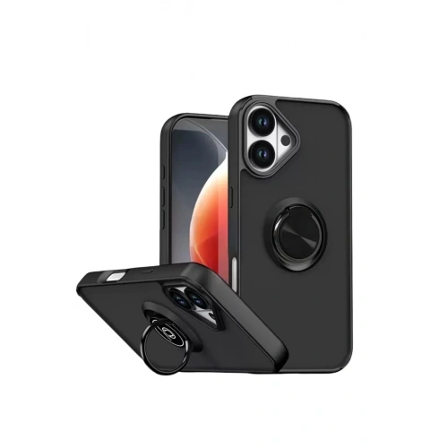 Durukar®   iPhone 17 Montreal Yüzüklü Silikon Kapak - Siyah