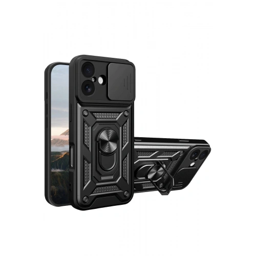 Durukar®   iPhone 17 Pars Lens Yüzüklü Silikon - Siyah