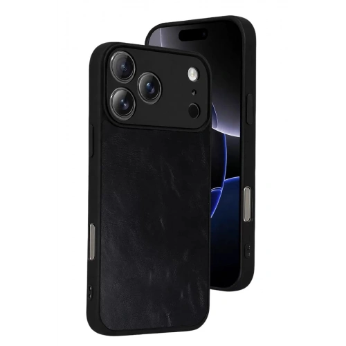 Durukar®   iPhone 17 Pro Aras Deri Kapak - Siyah