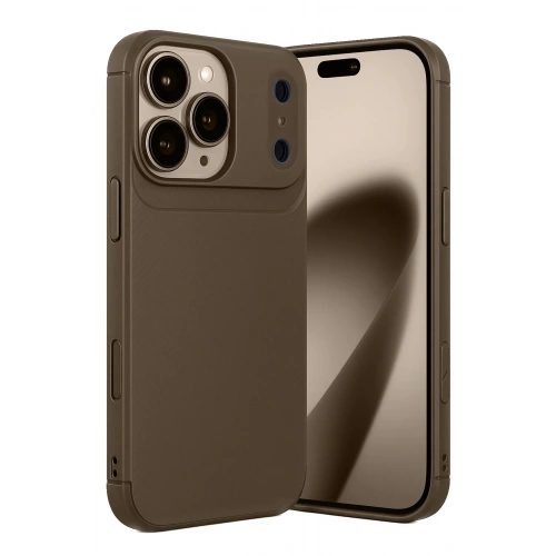 Durukar®   iPhone 17 Pro Auto Focus Karbon Kapak - Kahverengi